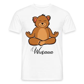 Auszeit Durchatmen Wusaaa Bär - Männer T-Shirt - Weiß - Vorne - AI Model Male 178 dark (178cm)