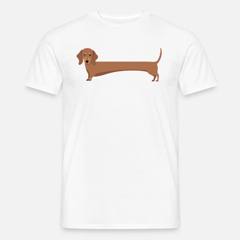Dackel mit langem Körper - Männer T-Shirt - Weiß