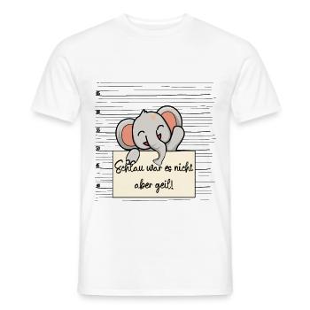 Elefant lustiger Spruch humor Gefängnisbild - Männer T-Shirt - Weiß - Vorne - AI Model Male 178 dark (178cm)