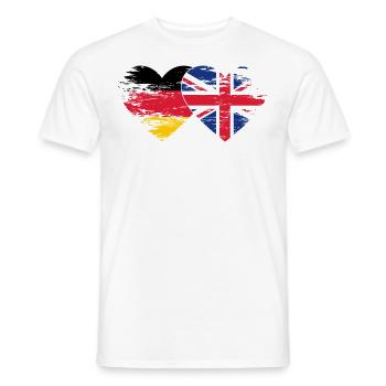 Deutschland Großbritannien Flagge used Herz - Männer T-Shirt - Weiß - Vorne - AI Model Male 178 dark (178cm)