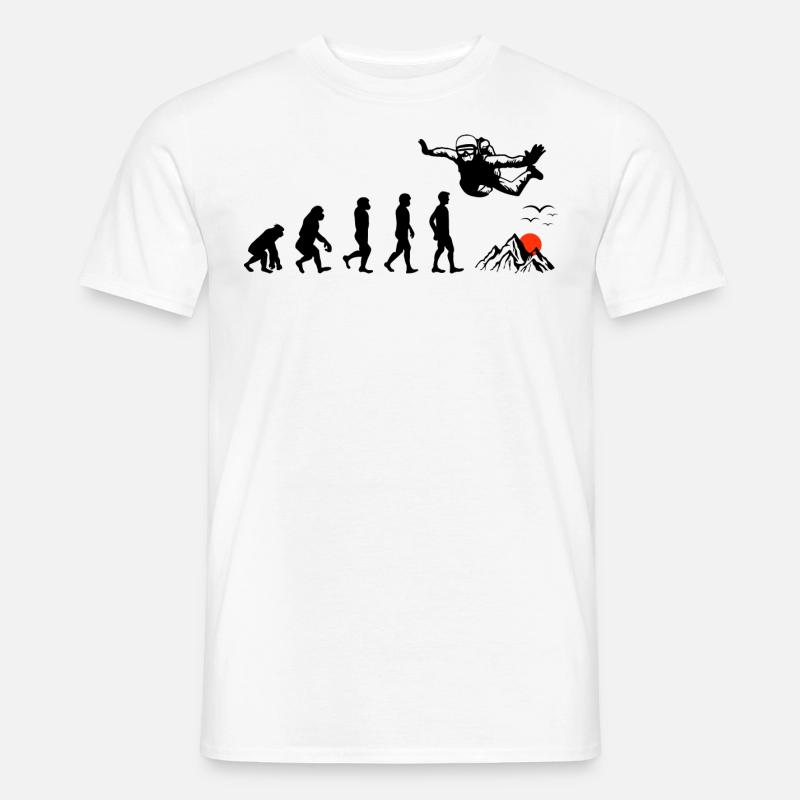 Parachute Parachute Parachute Parachutisme Évolution - T-shirt homme - blanc