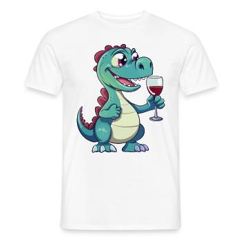 Dino Wine Vino Dinosaur T-Rex Red Wine Drôle - T-shirt homme - blanc - Devant - AI Model Male 178 dark (178cm)