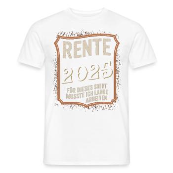 Pension 2025 Pour ce t-shirt, j’ai dû payer pendant longtemps - T-shirt homme - blanc - Devant - AI Model Male 178 dark (178cm)