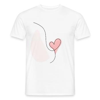 Abstract heart line drawing - Men's T-Shirt - white - Front - AI Model Male 178 dark (178cm)