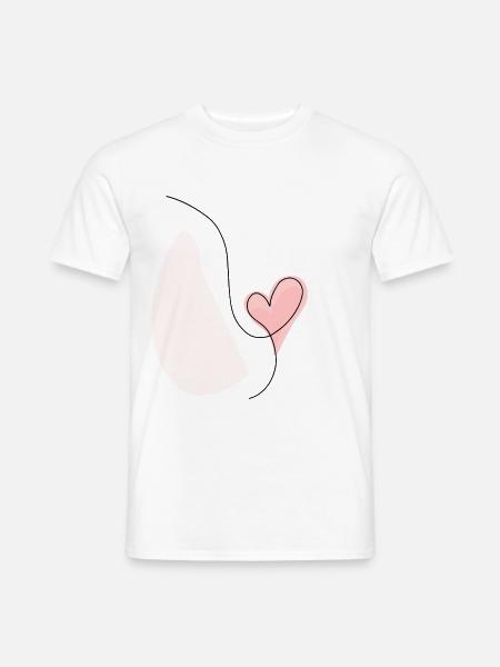 Abstract heart line drawing - Men's T-Shirt - white