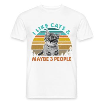 I Like Cats And Maybe 3 People Cat Lover Cat Train - Männer T-Shirt - Weiß - Vorne - AI Model Male 178 dark (178cm)
