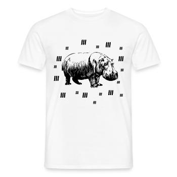 Hippo - Safari Wilderness Africa - T-shirt homme - blanc - Devant - AI Model Male 178 dark (178cm)