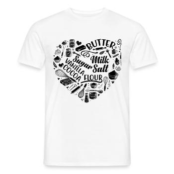Heart Baking Pastry Baker Bread Bake Cake Bakers - Men's T-Shirt - white - Front - AI Model Male 178 dark (178cm)