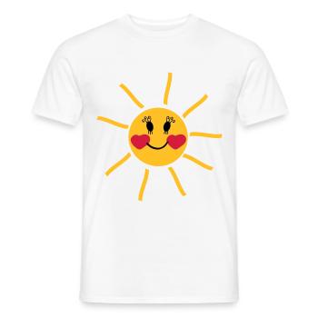 lachende Sonne mit Wangen in Herzform - Männer T-Shirt - Weiß - Vorne - AI Model Male 178 dark (178cm)