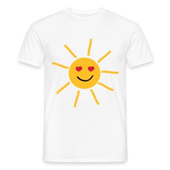 lachende Sonne mit Augen in Herzform - Männer T-Shirt - Weiß - Vorne - AI Model Male 178 dark (178cm)