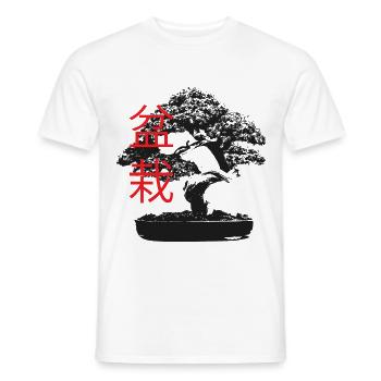 Kleiner Bonsai Schwarz Weiß - Männer T-Shirt - Weiß - Vorne - AI Model Male 178 dark (178cm)