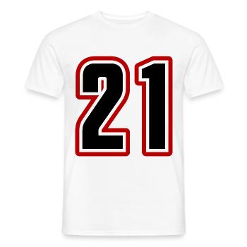 21 symbole de nombre - T-shirt homme - blanc - Devant - AI Model Male 178 dark (178cm)