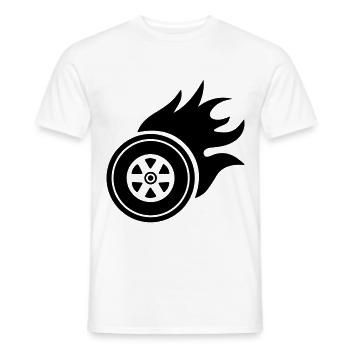Tires fire - Men's T-Shirt - white - Front - AI Model Male 178 dark (178cm)