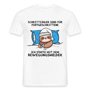 Schrittzähler Sind Für Fortgeschrittene Faultier - Männer T-Shirt - Weiß - Vorne - AI Model Male 178 dark (178cm)