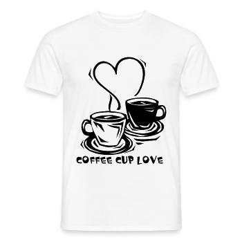 Kaffee - Männer T-Shirt - Weiß - Vorne - AI Model Male 178 dark (178cm)