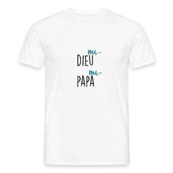 mi dieu mi papa - T-shirt homme - blanc - Devant - AI Model Male 178 dark (178cm)