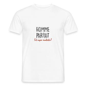 homme parfait et super modeste - T-shirt homme - blanc - Devant - AI Model Male 178 dark (178cm)