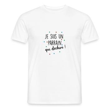 je suis un parrain qui déchire - T-shirt homme - blanc - Devant - AI Model Male 178 dark (178cm)