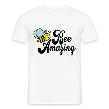 Bee Amazing Bee Animals Beekeeper Beekeeping Gift - Men's T-Shirt - white - Front - AI Model Male 178 dark (178cm)