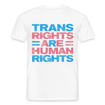 Trans Rights Are Human Rights Gay Rainbow Lgbtq Qu - Männer T-Shirt - Weiß - Vorne - AI Model Male 178 dark (178cm)
