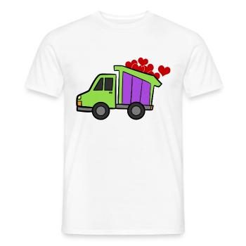 Excavator Construction Site Construction Worker Construction Heart I Gift - Men's T-Shirt - white - Front - AI Model Male 178 dark (178cm)
