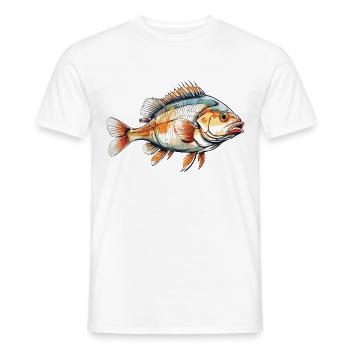 Fishing Aesthetics Hobby Fishing and Fishing Fish - Men's T-Shirt - white - Front - AI Model Male 178 dark (178cm)