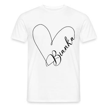 Bianka Name Herzlinie - Männer T-Shirt - Weiß - Vorne - AI Model Male 178 dark (178cm)