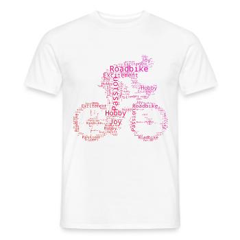 Women's Road Bike Road Bike Men's Road Bike Road Bike - Men's T-Shirt - white - Front - AI Model Male 178 dark (178cm)
