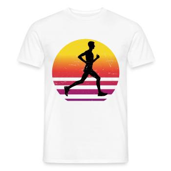 Race Cross Country Running Running Fitness - Men's T-Shirt - white - Front - AI Model Male 178 dark (178cm)
