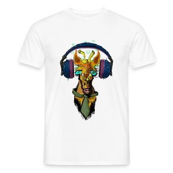 Giraffe Dj - Männer T-Shirt - Weiß - Vorne - AI Model Male 178 dark (178cm)