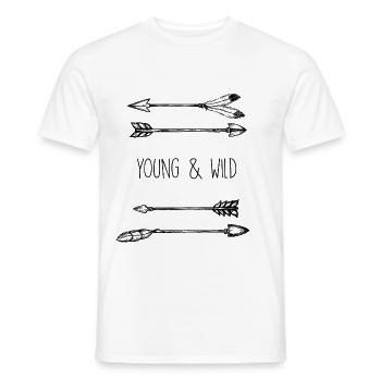 Pfeile Young & Wild - Männer T-Shirt - Weiß - Vorne - AI Model Male 178 dark (178cm)