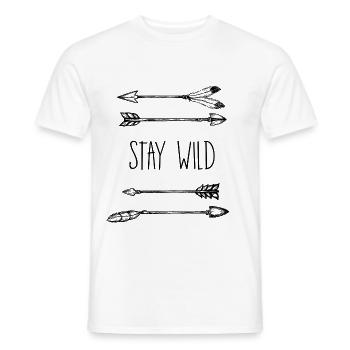 Flèches STAY WILD - T-shirt homme - blanc - Devant - AI Model Male 178 dark (178cm)