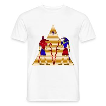 Egyptian gods ancient Pyramid - Men's T-Shirt - white - Front - AI Model Male 178 dark (178cm)