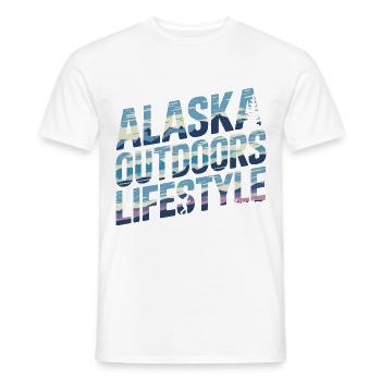 Alaska Outdoors Lifestyle für einen Wanderer und - Männer T-Shirt - Weiß - Vorne - AI Model Male 178 dark (178cm)