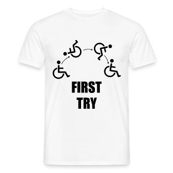 Humour handicap handicap en fauteuil roulant rolli - T-shirt homme - blanc - Devant - AI Model Male 178 dark (178cm)