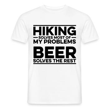 Hiking Solves Most Of My Problems Beer Solves The - Männer T-Shirt - Weiß - Vorne - AI Model Male 178 dark (178cm)