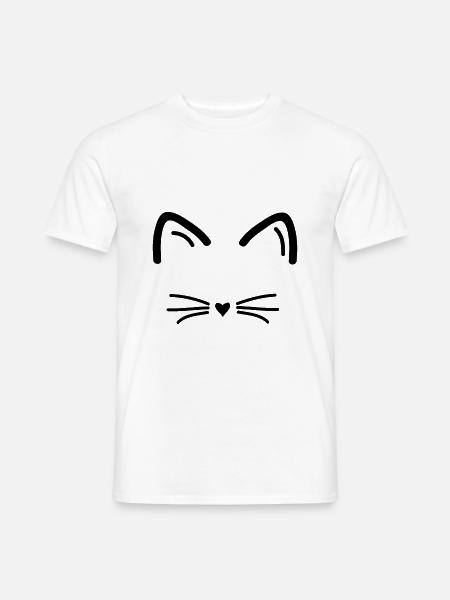 Katze Katzendame Katzenfreund - Männer T-Shirt - Weiß