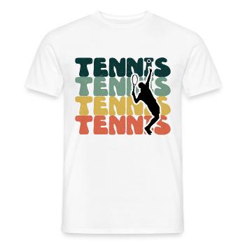 Tennis tennis player tennis court - Men's T-Shirt - white - Front - AI Model Male 178 dark (178cm)