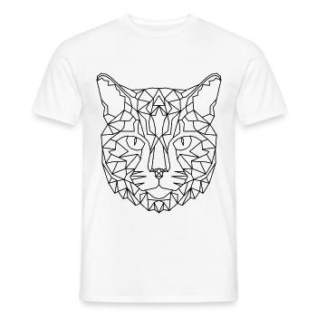 Katze Geometric - Männer T-Shirt - Weiß - Vorne - AI Model Male 178 dark (178cm)