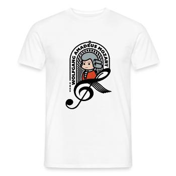 Mozart Sweet Portrait Note Black Cool Gift - Men's T-Shirt - white - Front - AI Model Male 178 dark (178cm)