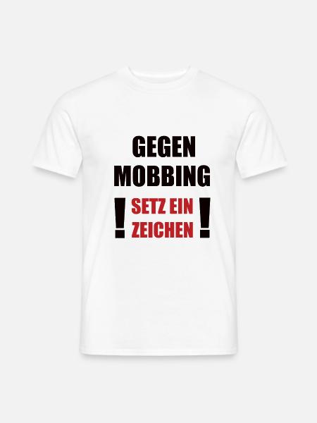 Gegen Mobbing setz ein Zeichen - Männer T-Shirt - Weiß