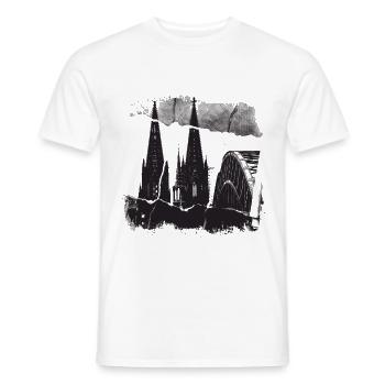 Kölner Dom Allemagne Cologne Skyline - T-shirt homme - blanc - Devant - AI Model Male 178 dark (178cm)