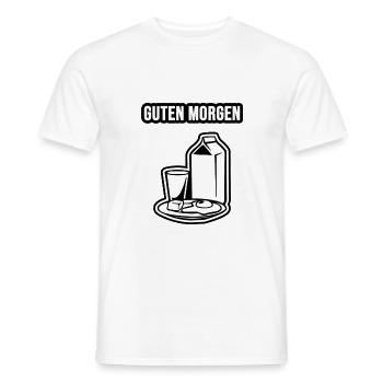 Guten Morgen Spruch - Männer T-Shirt - Weiß - Vorne - AI Model Male 178 dark (178cm)