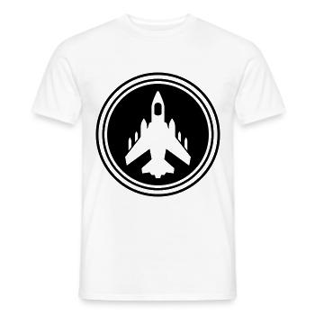 Symbole de jet d’avion - T-shirt homme - blanc - Devant - AI Model Male 178 dark (178cm)