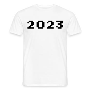 2023 - Jahr - Jahreswechsel - Männer T-Shirt - Weiß - Vorne - AI Model Male 178 dark (178cm)