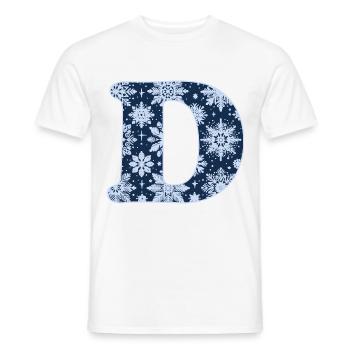 Buchstabe D Schneeflocken - Männer T-Shirt - Weiß - Vorne - AI Model Male 178 dark (178cm)