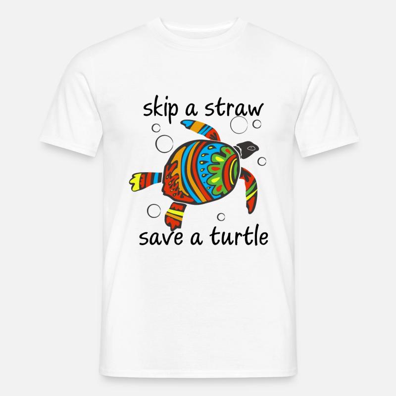 Skip a Straw - Männer T-Shirt - Weiß