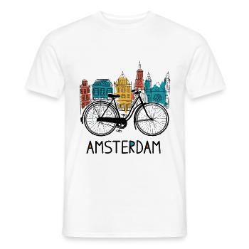 Amsterdam Adam Radfahren Fahrrad - Männer T-Shirt - Weiß - Vorne - AI Model Male 178 dark (178cm)