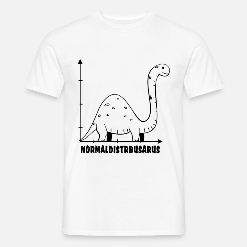 Normalverteilung Saurus Statistik Nerd Maths Schoo - Männer T-Shirt - Weiß