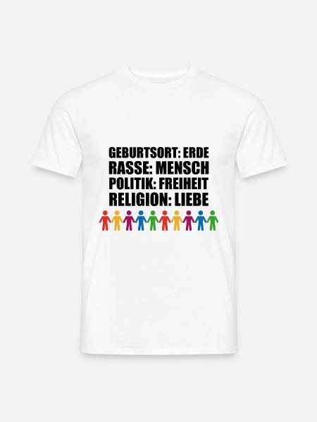 Geburtsort rasse politik religion Geschenk Flagge - Männer T-Shirt - Weiß
